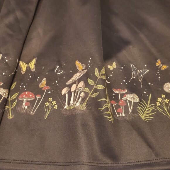 Hot Topic Mushroom Butterfly Border Babydoll Heavy Satin Dress Plus Size 4XL - Picture 5 of 14